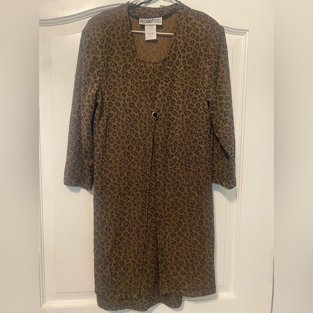 Piccalino Petites 2 Pc Jacket & Dress Animal Print sz 12P